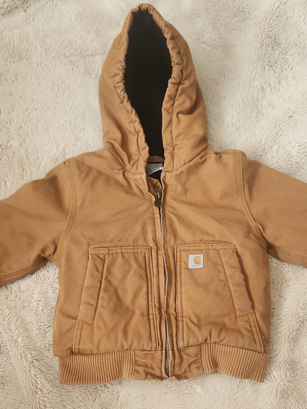Carhartt Canvas Hooded Coat Quilted Lined Full Zip Outdoor Adventure